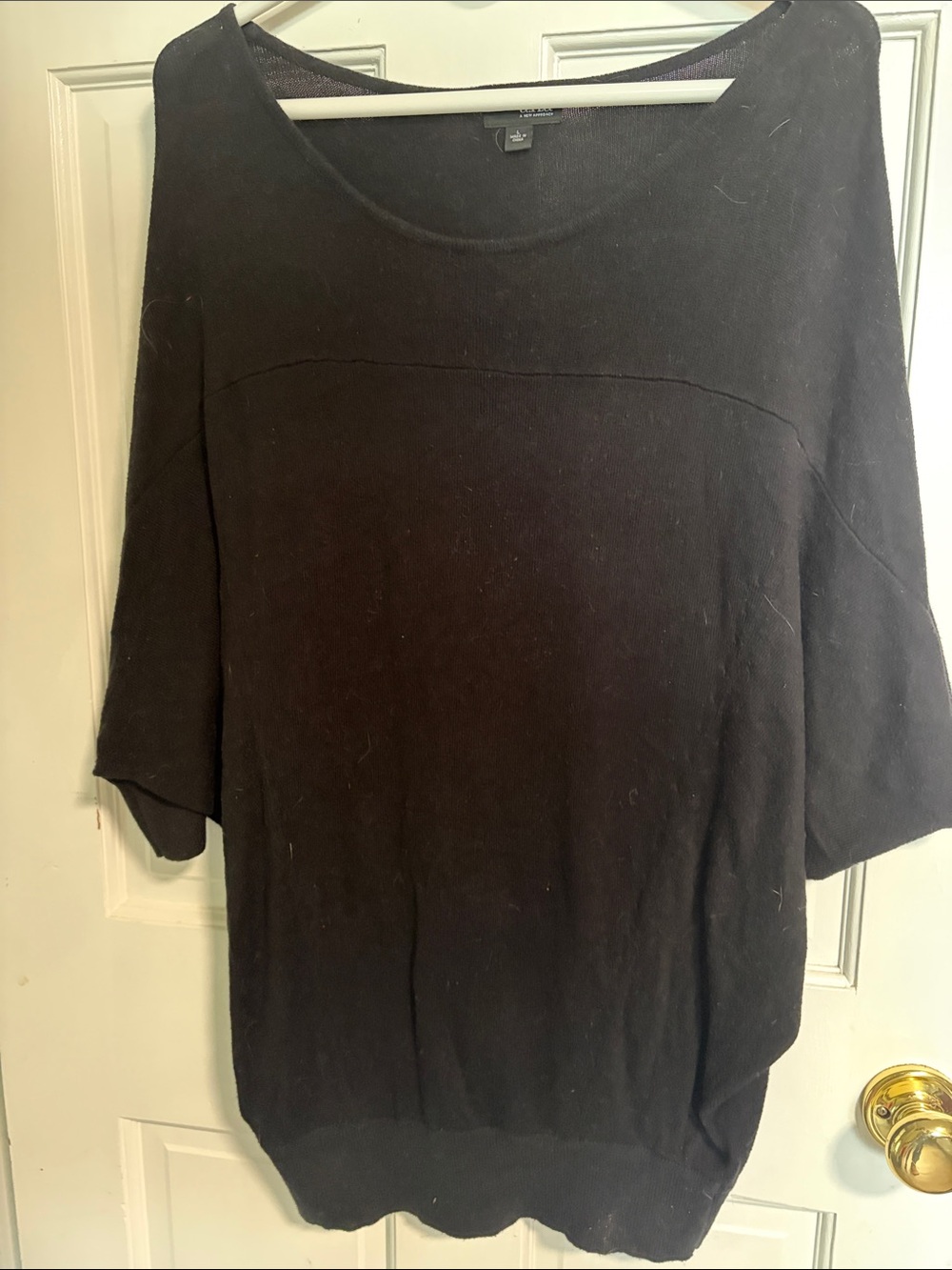 a.n.a Black Scoop Neck Knit Pullover